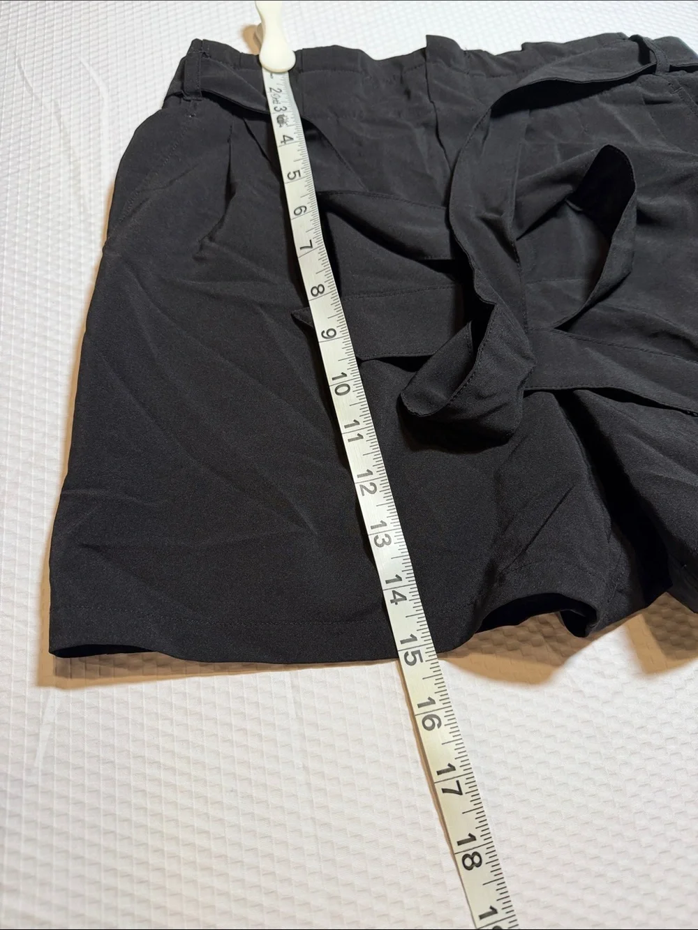 RBX Black Paperbag Waist Tie Bermuda Shorts